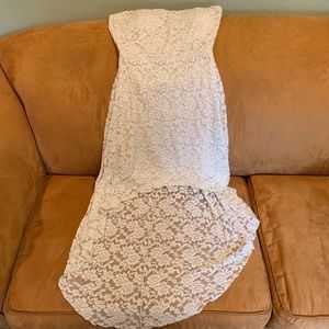 Deb Hi-Lo Strapless Lace Summer Dress